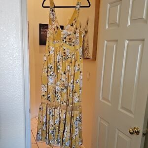 Floral Yellow Maxi Dress